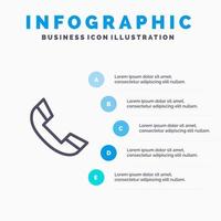 Call Phone Ring Telephone Line icon with 5 steps presentation infographics Background vector