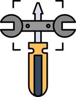 Setting Gear Wrench Screw  Flat Color Icon Vector icon banner Template