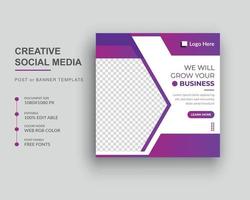 Digital marketing agency social media post and Square web banner template vector