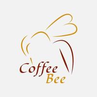diseño de logotipo de abeja de café vector