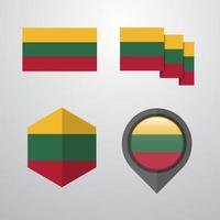 Lithuania flag design set vector