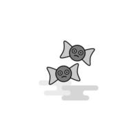 Spider web and spider Web Icon Flat Line Filled Gray Icon Vector