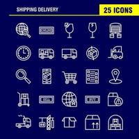 paquete de iconos de línea de entrega de envío para diseñadores y desarrolladores iconos de búsqueda de ubicación de globo entrega envío en línea vector de transporte de compras