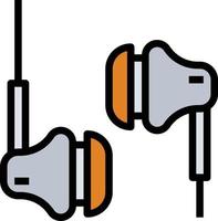 earphone sound music computer accessory - filled outline icon vector