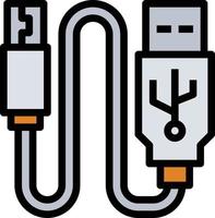 usb connect cable computer accessory - filled outline icon vector