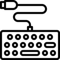 keyboard type connect computer accessory - outline icon vector