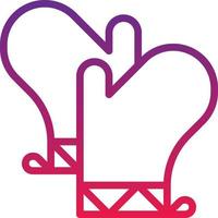 glove hot heat protector kitchen - gradient icon vector