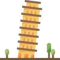 tower of pisa italy landmark building tower - flat icon vector