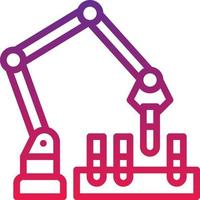 laboratory test robot arm ai - gradient icon vector