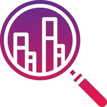 análisis gráfico estadístico analítico seo - icono de gradiente sólido vector