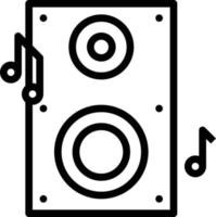 Instrumento musical de música de altavoz - icono de contorno vector