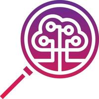 algoritmo de búsqueda ai inteligencia artificial - icono de gradiente sólido vector