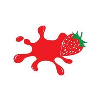 Strawberry fruit icon logo, vector design