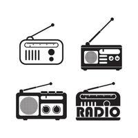Ilustración de icono de vector de plantilla de logotipo de radio