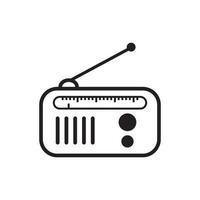 Ilustración de icono de vector de plantilla de logotipo de radio
