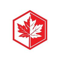 icon of a maple leaf. raster illustration, background logo template. vector