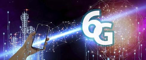 concepto de red 6g, red de nueva era de internet móvil de alta velocidad, concepto de negocio, internet y red de tecnología moderna