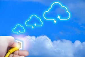 Concept Cloud system, secure online system Cost saving, easy to use and fast photo