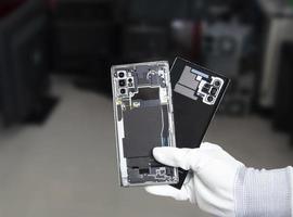 Image of a smartphone removed from the back, smartphone repair photo