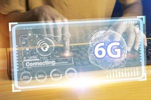 6G network concept, high speed mobile internet New age network, business concept, modern technology internet and network photo
