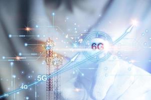 6G network concept, high speed mobile internet New age network, business concept, modern technology internet and network photo