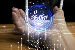 6G network concept, high speed mobile internet New age network, business concept, modern technology internet and network photo