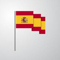 Spain waving Flag creative background vector