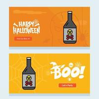 Happy Halloween invitation design with poison vector