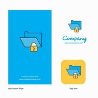 Locked folder Company Logo App Icon and Splash Page Design Creative Business App Design Elements vector