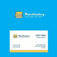 Coins logo Design with business card template Elegant corporate identity Vector