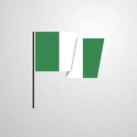 vector de diseño de bandera ondeante de nigeria