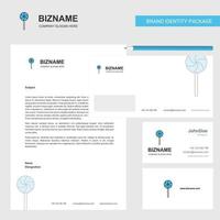 Lollypop Business Letterhead Envelope and visiting Card Design vector template