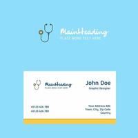 Stethoscope logo Design with business card template Elegant corporate identity Vector