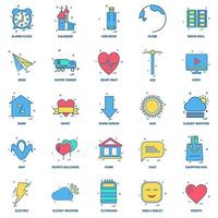 25 Business Concept Mix Flat Color Icon set vector