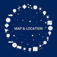 mapa creativo y fondo de icono de ubicación vector