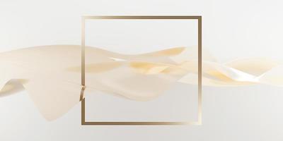 Golden frames and fluttering sheets texture background Decorative banner 3D illustration photo