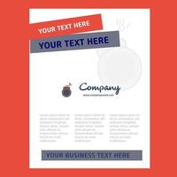 Bomb Title Page Design for Company profile annual report presentations leaflet Brochure Vector Background