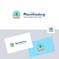 Christmas globe vector logotype with business card template Elegant corporate identity Vector