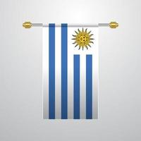 bandera colgante de uruguay vector