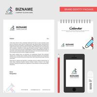 Microscope Business Letterhead Calendar 2019 and Mobile app design vector template