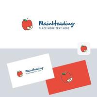 Apple vector logotype with business card template Elegant corporate identity Vector
