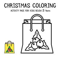 Libro de actividades navideñas para colorear para niños menores de 3 años vector