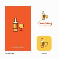 Drinks Company Logo App Icon and Splash Page Design Creative Business App Design Elements vector