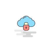 vector de icono de nube plana bloqueada