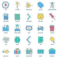 25 Business Concept Mix Flat Color Icon set vector