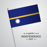 diseño tipográfico del día de la independencia de nauru con vector de bandera