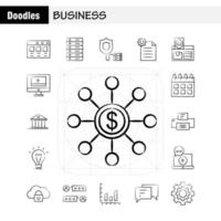 Business Hand Drawn Icon for Web Print and Mobile UXUI Kit Such as Business Dollar Online Payment File Business Office Business Pictogram Pack Vector