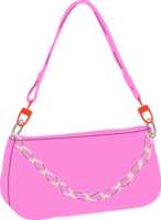 Women fashion bag. Lady accessories png flat illustration
