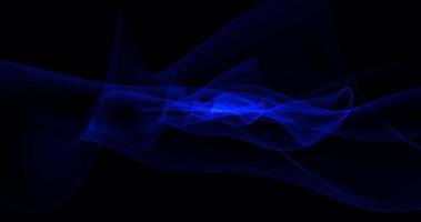 Abstract background, video in high quality 4k. Blue moving lines and waves look like magical energy beautiful glowing smoke in space or fabric