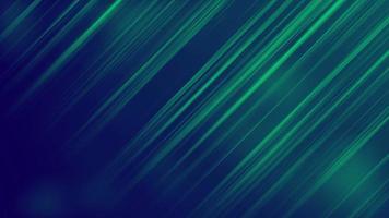 astratto animazione movimento design con bellissimo diagonale geometrico blu verde volante luminoso strisce con bastoni Linee di meteoriti su un' nero sfondo nel alto risoluzione 4k video